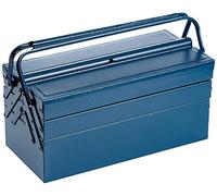 Brüder Mannesmann caja herramientas 430 mm, 5 compart. | M 211-430 | Chapa de acero lacada en azul, 4 compartimentos giratorios con brazos articulados y amplio compartimento inferior