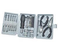 Brüder Mannesmann Juego de mecánica de precisión 26 pzs, estuche | M29300 | Manual, sin electricidad, acero robusto con mangos ergonómicos de plástico, para electrónica, relojes y gafas