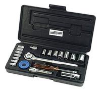 Brüder Mannesmann juego de vasos 20 pzs, 1/4"+3/8", acero aleado | M 206 | Acero aleado para una transmisión de fuerza fiable, ordenado en maletín de plástico, compatible con carracas y alargaderas