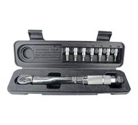 Brüder Mannesmann llave dinamométrica 1/4", 5-25 Nm, TÜV/GS | M18314 | Acero al cromo-vanadio con escala de ajuste fino, incluye 7 puntas y maletín de transporte, para coche, bicicleta y moto