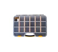 Brüder Mannesmann M41558 - Organizador de piezas pequeñas (510 x 341 x 70 mm, división de compartimentos variable, tapa transparente con asa estable, para tornillos, tacos y piezas pequeñas en taller
