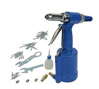 Brüder Mannesmann Set remachadora neumática 6 pzs, 2,4-4,8mm | M 1595 | Alicate neumático con boquillas intercambiables, consumo de aire aprox. 250 l/min, en maletín de plástico para taller