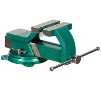 Brüder Mannesmann tornillo de banco 100 mm giratorio, acero | M73100 | Mordazas intercambiables, amplia superficie de yunque, base giratoria con bloqueo, resistente, para metal y madera