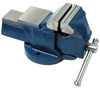Brüder Mannesmann Tornillo de banco industrial 100 mm, yunque | M 712-100 | Fundición de acero con apertura de 120 mm y mordazas intercambiables, para trabajar metal y madera en taller y garaje
