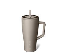 BrüMate Era - Vaso de 30 onzas con asa y pajilla, vaso aislado 100 % a prueba de fugas con tapa y popote, hecho de acero inoxidable, base apta para portavasos, 30 onzas (moca)