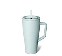 BrüMate Era - Vaso de 30 onzas con asa y pajilla, vaso aislado 100 % a prueba de fugas con tapa y popote, hecho de acero inoxidable, base apta para portavasos, 30 onzas (agave azul)