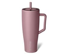 BrüMate Era - Vaso de 40 onzas con asa y pajilla, botella de agua aislada 100 % a prueba de fugas con tapa y popote flexible SoftSip, hecho de acero inoxidable, apto para portavasos, 40 onzas (rosa