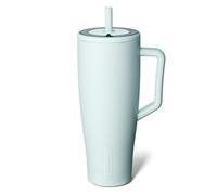 BrüMate Era - Vaso de 40 onzas con asa y pajilla, vaso aislado 100% a prueba de fugas con tapa y popote flexible SoftSip, hecho de acero inoxidable, base apta para portavasos, 40 onzas (agave azul)
