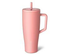 BrüMate Era - Vaso de 40 onzas con asa y pajilla, vaso aislado 100 % a prueba de fugas con tapa y popote flexible SoftSip, hecho de acero inoxidable, base apta para portavasos, 40 onzas (guayaba)