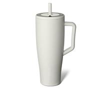 BrüMate Era - Vaso de 40 onzas con asa y pajita, botella de agua aislada 100% a prueba de fugas con tapa y pajita flexible SoftSip, hecho de acero inoxidable, apto para portavasos, 40 onzas (duna)