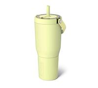 BrüMate Resa - Vaso de viaje 100 % a prueba de fugas de 35 onzas con asa y popote, popote flexible SoftSip, funda de silicona para mayor durabilidad, acero inoxidable, portavasos y botella de agua