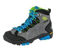 Brütting Mount Bona High Kids, Zapatos de High Rise Senderismo Unisex Niños, Gris/Azul/Lima, 32 EU
