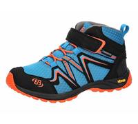 Brütting Rockwall, Botas de Trekking Unisex niños, Azul Negro Naranja, 29 EU