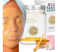 BRÜUN Mascarillas de Gel 24k Gold Mandelic AC | Mascarilla Facial de Gelatina Hidratante para la Cara en Polvo | Jelly Mask Hydro Faciales Hidratantes | 652 g | Skin Care Spa Set