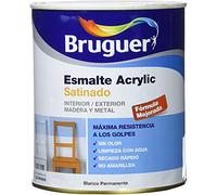 Bruguer – Esmalte acrílico multisuperficie 5057417 – Acabado satinado, blanco permanente – 750 ml