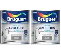 Bruguer Esmalte Azulejos al Agua Satinado Gris Granito 750ml (Paquete de 2)