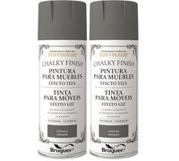 Bruguer Rust-Oleum Chalky Finish pintura para muebles en spray Antracita 400 ml (Paquete de 2)