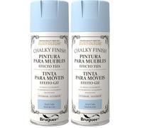 Bruguer Rust-Oleum Chalky Finish pintura para muebles en spray Azul Cielo 400 ml (Paquete de 2)