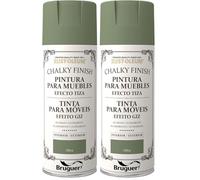 Bruguer Rust-Oleum Chalky Finish pintura para muebles en spray Verde Oliva 400 ml (Paquete de 2)