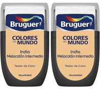 Bruguer Tester Colores del Mundo Pintura para paredes monocapa India Melocotón Intermedio (Paquete de 2)