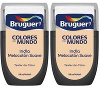 Bruguer Tester Colores del Mundo Pintura para paredes monocapa India Melocotón Suave (Paquete de 2)