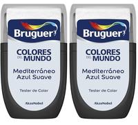 Bruguer Tester Colores del Mundo Pintura para paredes monocapa Mediterráneo Azul Suave (Paquete de 2)