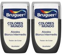 Bruguer Tester Colores del Mundo Pintura para paredes plastica monocapa Alaska Blanco Intermedio (Paquete de 2)