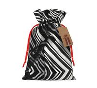 BrUgui Juego de bolsas de regalo festivas, embalaje reutilizable para Navidad, cumpleaños y fiestas, bolsas de regalo decorativas, rayas blancas y negras a cuadros