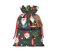 BrUgui Juego de bolsas de regalo festivas, embalaje reutilizable para Navidad, cumpleaños y fiestas, bolsas de regalo decorativas de gnomos divertidos de Navidad