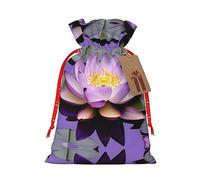 BrUgui Juego de bolsas de regalo festivas, embalaje reutilizable para Navidad, cumpleaños y fiestas, bolsas de regalo decorativas, flor de loto púrpura