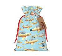 BrUgui Juego de bolsas de regalo festivas, embalaje reutilizable para Navidad, cumpleaños y fiestas, bolsas de regalo decorativas, muchos aviones pequeños de dibujos animados