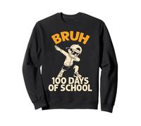 Bruh 100 Days of School Dabbing Niños Retro Vintage Sudadera
