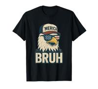 Bruh 4th of July Bald Eagle Patriotic USA Flag Boys Kids Camiseta