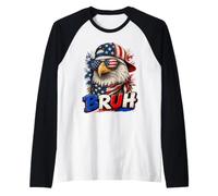 Bruh 4th of July Funny Eagle American Patriotic Camiseta Manga Raglan