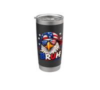 Bruh 4th of July Funny Eagle American Patriotic Vaso térmico de acero inoxidable de doble pared
