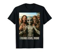 Bruh Bigfoot Alien Jesús Rock On Hand Sign UFO Selfie Camiseta