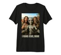 Bruh Bigfoot Alien Jesús Rock On Hand Sign UFO Selfie Camiseta Premium