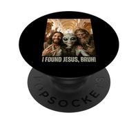 Bruh Bigfoot Alien Jesús Rock On Hand Sign UFO Selfie PopSockets PopGrip Adhesivo
