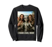 Bruh Bigfoot Alien Jesús Rock On Hand Sign UFO Selfie Sudadera