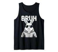 Bruh Bunny Face with Sunglasses Easter Day for Boys Men Kids Camiseta sin Mangas