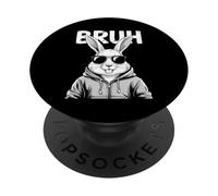 Bruh Bunny Face with Sunglasses Easter Day for Boys Men Kids PopSockets PopGrip Adhesivo