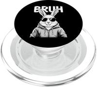 Bruh Bunny Face with Sunglasses Easter Day for Boys Men Kids PopSockets PopGrip para MagSafe