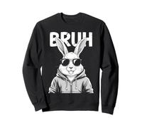 Bruh Bunny Face with Sunglasses Easter Day for Boys Men Kids Sudadera