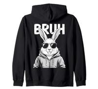 Bruh Bunny Face with Sunglasses Easter Day for Boys Men Kids Sudadera con Capucha