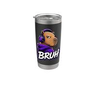 Bruh Capybara Videojuegos Funny Controller PC Gamer Console Vaso térmico de acero inoxidable de doble pared