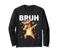 Bruh Dabbing Giraffe Gafas de Sol Divertidas Dabbing Cute Animal Manga Larga
