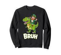 Bruh Dinosaur Leprechaun Funny St Patricks Day Dino Rider Sudadera