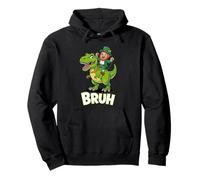 Bruh Dinosaur Leprechaun Funny St Patricks Day Dino Rider Sudadera con Capucha