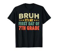 Bruh, es mi Primer día de Regreso a Clases Vintage de séptimo Grado Camiseta gráfica económica