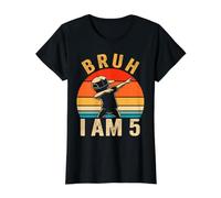 Bruh, es mi Quinto cumpleaños, Dabbing, Tengo 5 años Camiseta gráfica económica, Mujer, Negro, M